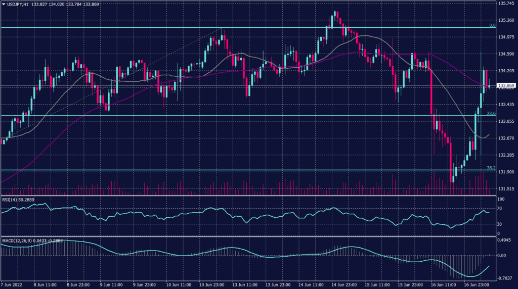 Japanese Yen Graph candle for 17 June 2022